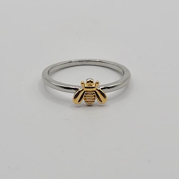 Dainty Bumble Bee Ring Gold and Silver Size 6.5 - Picture 11 of 15
